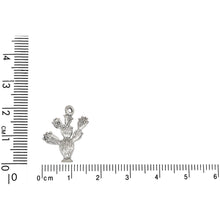 Load image into Gallery viewer, Sterling Silver, 14.7mm Width by 2.3mm Length by 20.2mm Height, Prickly Pear Cactus Charm. Quantity Per Pack: 1 Piece.
