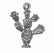 Load image into Gallery viewer, Charms. Sterling Silver, 14.7mm Width by 2.3mm Length by 20.2mm Height, Prickly Pear Cactus Charm. Quantity Per Pack: 1 Piece.
