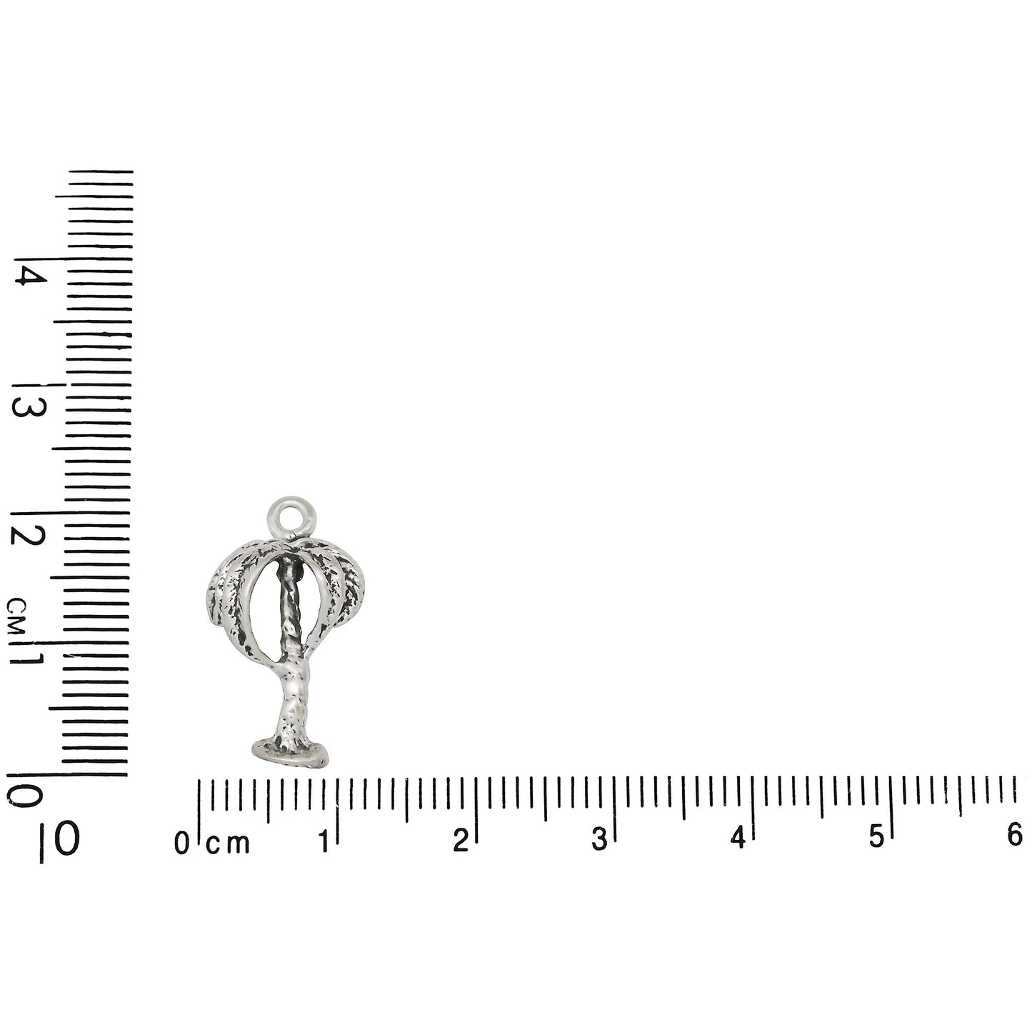 Sterling Silver, 11.7mm Width by 7.6mm Length by 20.8mm Height, Palm Tree Charm. Quantity Per Pack: 1 Piece.