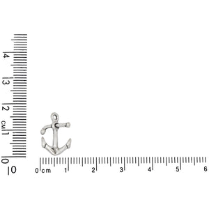 Sterling Silver, 10.9mm Width by 2.2mm Length by 16.1mm Height, Anchor Charm. Quantity Per Pack: 1 Piece.