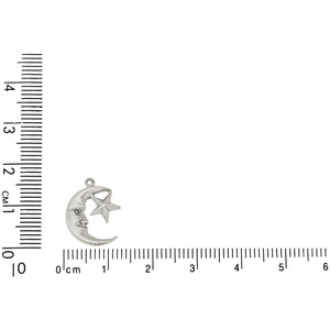 Sterling Silver, 12.2mm Width by 2.4mm Length by 16.5mm Height, Man in The Moon Charm. Quantity Per Pack: 1 Piece.