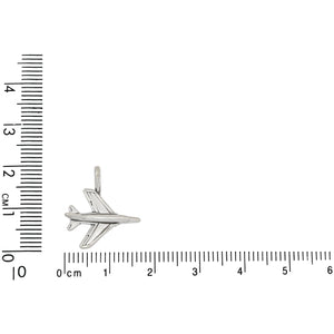 Sterling Silver, 16.5mm Width by 46mm Length by 19.2mm Height, Jet Plane Pendant. Quantity Per Pack: 1 Piece.