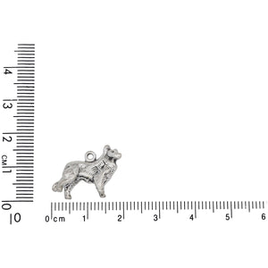 Sterling Silver, 19.1mm Width by 6.8mm Length by 14.7mm Height, Collie Dog Charm. Quantity Per Pack: 1 Piece.