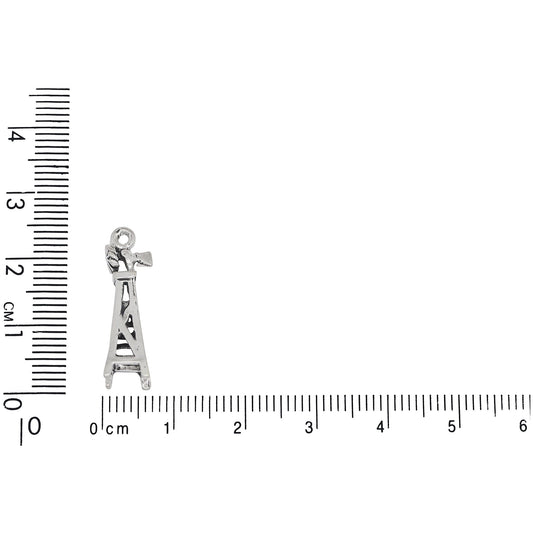 Sterling Silver, 6.4mm Width by 5.9mm Length by 23.4mm Height, Windmill Charm. Quantity Per Pack: 1 Piece.