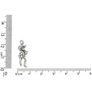 Sterling Silver, 7.7mm Width by 7.5mm Length by 23.4mm Height, Sheriff Charm. Quantity Per Pack: 1 Piece.