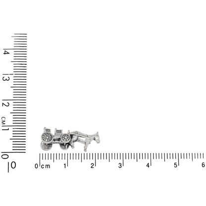 Sterling Silver, 6.3mm Width by 22.0mm Length by 8.7mm Height, Open Surrey Charm. Quantity Per Pack: 1 Piece.