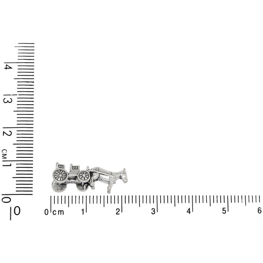 Sterling Silver, 6.3mm Width by 22.0mm Length by 8.7mm Height, Open Surrey Charm. Quantity Per Pack: 1 Piece.