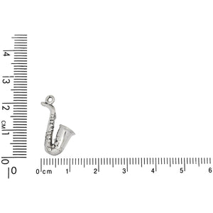 Sterling Silver, 16.0mm Width by 5.9mm Length by 20.4mm Height, Saxophone Charm. Quantity Per Pack: 1 Piece.