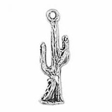 Load image into Gallery viewer, Charms. Sterling Silver, 7.8mm Width by 5.1mm Length by 22.2mm Height, Saguaro Cactus Charm. Quantity Per Pack: 1 Piece.
