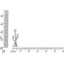 Load image into Gallery viewer, Sterling Silver, 7.8mm Width by 5.1mm Length by 22.2mm Height, Saguaro Cactus Charm. Quantity Per Pack: 1 Piece.
