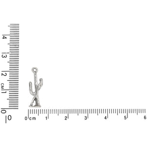 Sterling Silver, 7.8mm Width by 5.1mm Length by 22.2mm Height, Saguaro Cactus Charm. Quantity Per Pack: 1 Piece.