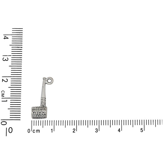 Sterling Silver, 9.7mm Width by 5.4mm Length by 20.0mm Height, Corn Cob Pipe Charm.