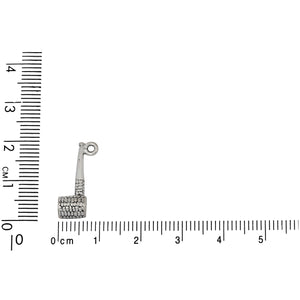 Sterling Silver, 9.7mm Width by 5.4mm Length by 20.0mm Height, Corn Cob Pipe Charm.