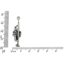 Load image into Gallery viewer, Sterling Silver, 9.7mm Width by 6.8mm Length by 35.0mm Height, Trumpet Charm. Quantity Per Pack: 1 Piece.
