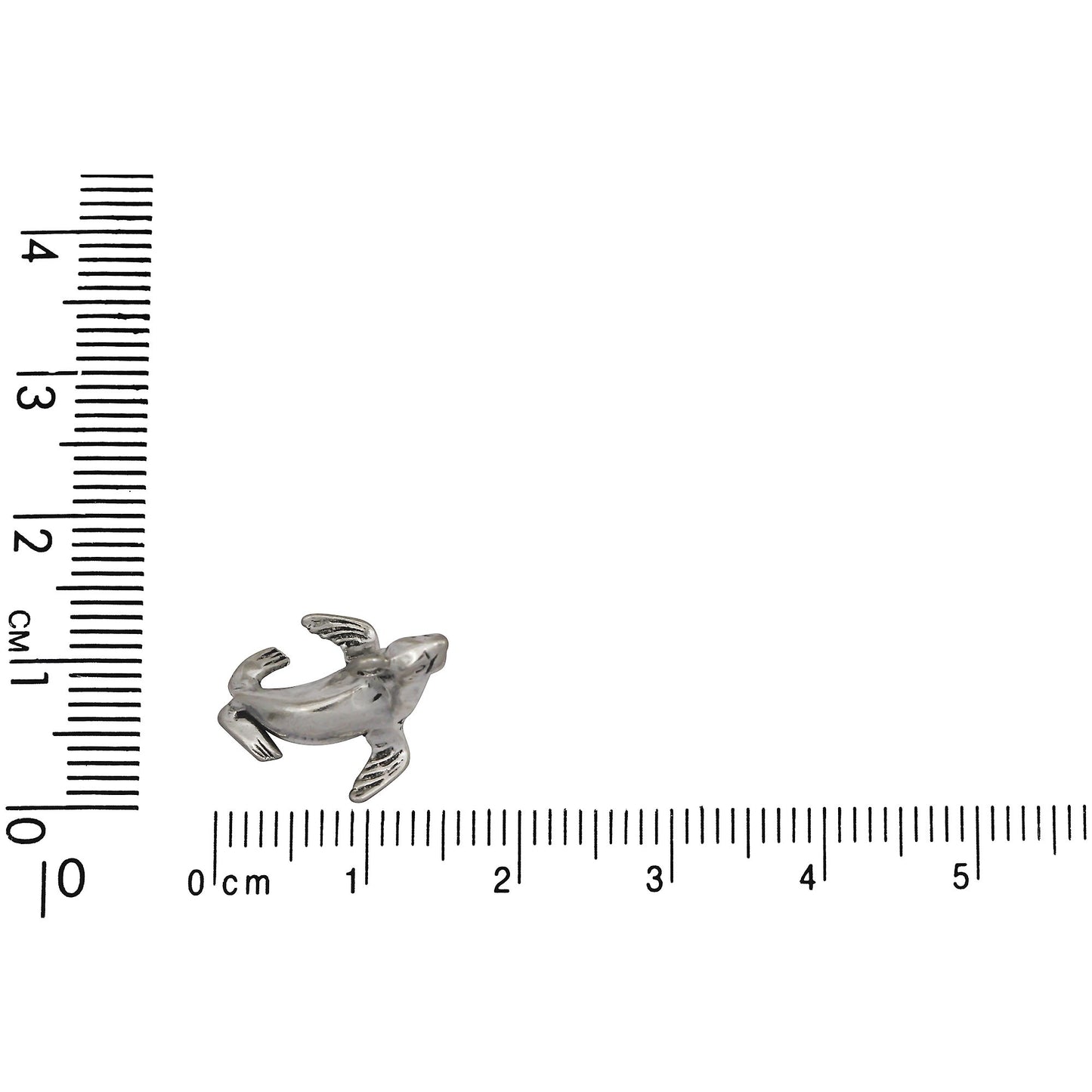 Sterling Silver, 16.0mm Width by 12.3mm Length by 10.2mm Height, Seal Charm. Quantity Per Pack: 1 Piece.