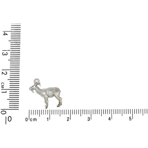 Sterling Silver, 15.2mm Width by 4.3mm Length by 15.7mm Height, Mountain Goat Charm. Quantity Per Pack: 1 Piece.