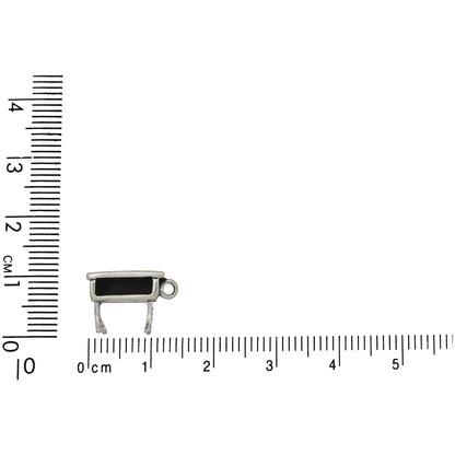 Sterling Silver, 14.7mm Width by 7.8mm Length by 10.0mm Height, School Desk Charm. Quantity Per Pack: 1 Piece.