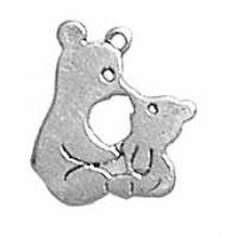 Load image into Gallery viewer, Charms. Sterling Silver, 11.4mm Width by 0.9mm Length by 13.6mm Height, Kissing Bears Charm. Quantity Per Pack: 1 Piece.
