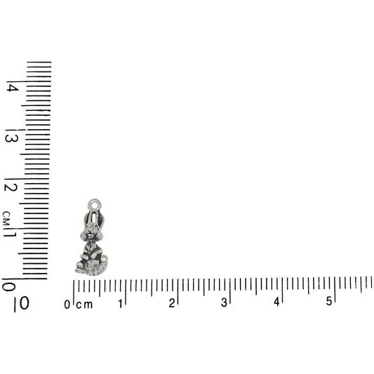 Sterling Silver, 6.4mm Width by 6.7mm Length by 15.5mm Height, Bunny Rabbit Charm. Quantity Per Pack: 1 Piece.