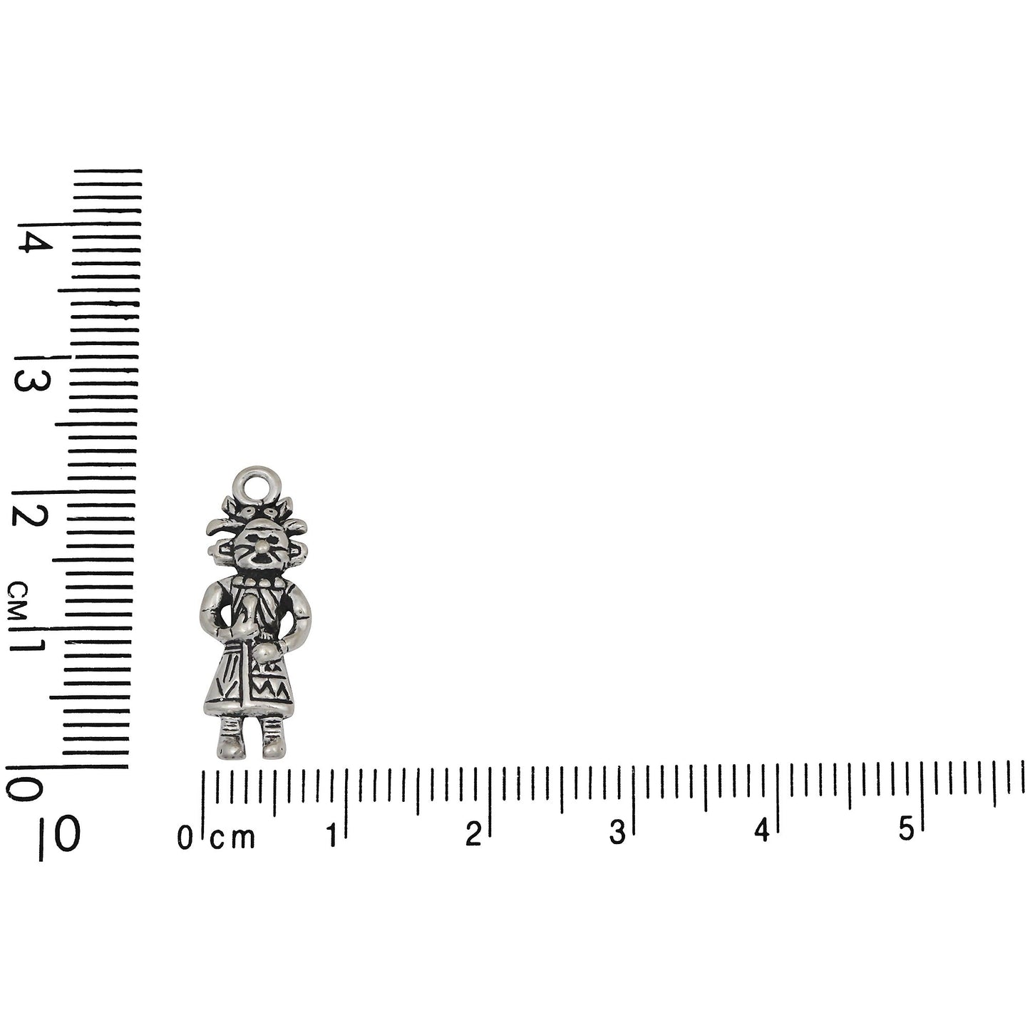 Sterling Silver, 7.9mm Width by 2.8mm Length by 21.2mm Height, Kachina Charm. Quantity Per Pack: 1 Piece.