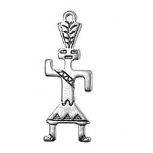 Load image into Gallery viewer, Charms. Sterling Silver, 11.4mm Width by 1.0mm Length by 31.3mm Height, Native Figure Charm. Quantity Per Pack: 1 Piece.
