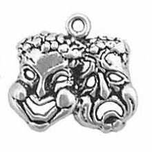 Load image into Gallery viewer, Charms. Sterling Silver, 18.3mm Width by 3.9mm Length by 16.4mm Height, Comedy Tragedy Charm. Quantity Per Pack: 1 Piece.
