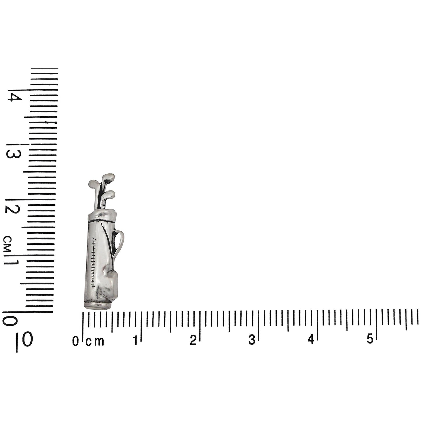 Sterling Silver, 6.5mm Width by 4.6mm Length by 23.4mm Height, Golf Bag Pendant. Quantity Per Pack: 1 Piece.
