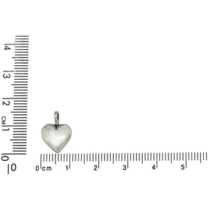 Sterling Silver, 10.7mm Width by 3.5mm Length by 14.6mm Height, Heart Pendant. Quantity Per Pack: 1 Piece.