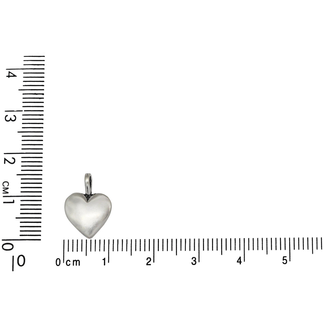 Sterling Silver, 10.7mm Width by 3.5mm Length by 14.6mm Height, Heart Pendant. Quantity Per Pack: 1 Piece.