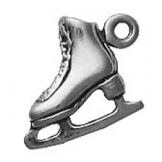 Charms. Sterling Silver, 13.5mm Width by 3.7mm Length by 10.7mm Height, Ice Skate Charm. Quantity Per Pack: 1 Piece.