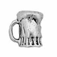 Load image into Gallery viewer, Charms. Sterling Silver, 8.1mm Width by 6.1mm Length by 8.8mm Height, Beer Mug Charm. Quantity Per Pack: 1 Piece.
