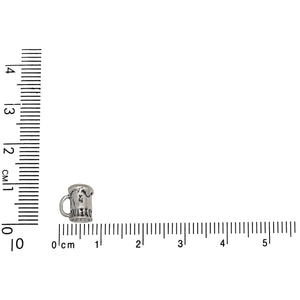 Sterling Silver, 8.1mm Width by 6.1mm Length by 8.8mm Height, Beer Mug Charm. Quantity Per Pack: 1 Piece.