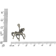 Load image into Gallery viewer, Sterling Silver, 17.3mm Width by 4.7mm Length by 22.8mm Height, Carousel Horse Charm. Quantity Per Pack: 1 Piece.
