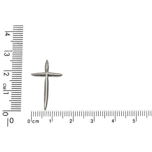 Sterling Silver, 15.1mm Width by 3.6mm Length by 24.8mm Height, Cross Charm. Quantity Per Pack: 1 Piece.
