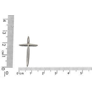 Sterling Silver, 15.1mm Width by 3.6mm Length by 24.8mm Height, Cross Charm. Quantity Per Pack: 1 Piece.