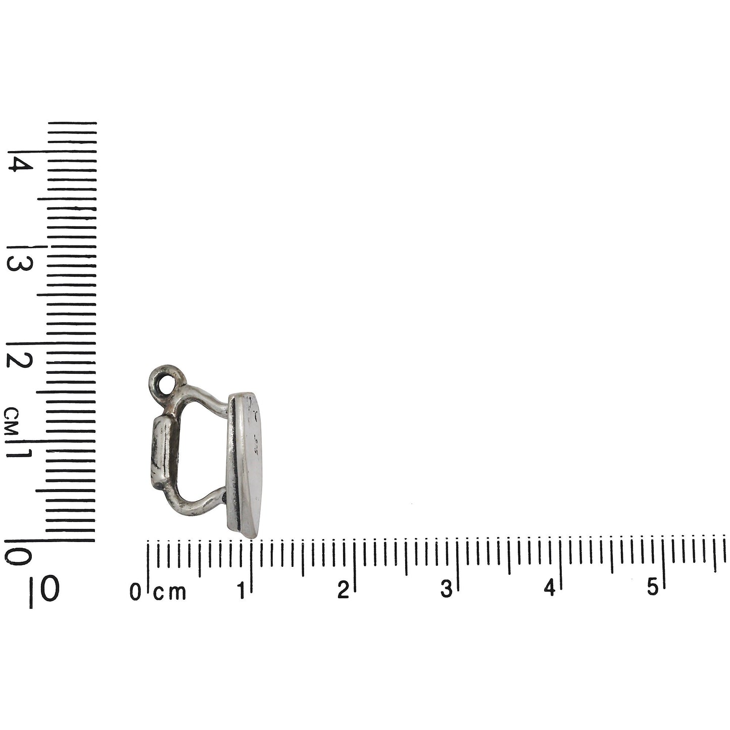 Sterling Silver, 10.6mm Width by 8.7mm Length by 18.3mm Height, Iron Charm. Quantity Per Pack: 1 Piece.