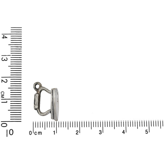 Sterling Silver, 10.6mm Width by 8.7mm Length by 18.3mm Height, Iron Charm. Quantity Per Pack: 1 Piece.
