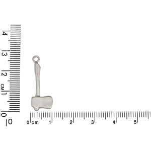 Sterling Silver, 10.0mm Width by 1.8mm Length by 27.0mm Height, Axe Charm. Quantity Per Pack: 1 Piece.