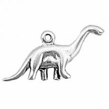 Load image into Gallery viewer, Charms. Sterling Silver, 25.2mm Width by 4.9mm Length by 13.3mm Height, Dinosaur Charm. Quantity Per Pack: 1 Piece.
