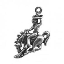 Load image into Gallery viewer, Charms. Sterling Silver, 16.4mm Width by 2.7mm Length by 25.3mm Height, Bronco Rider Charm. Quantity Per Pack: 1 Piece.
