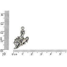 Load image into Gallery viewer, Sterling Silver, 16.4mm Width by 2.7mm Length by 25.3mm Height, Bronco Rider Charm. Quantity Per Pack: 1 Piece.
