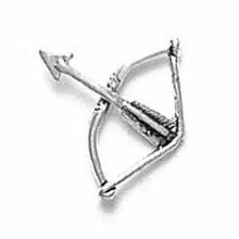 Load image into Gallery viewer, Charms. Sterling Silver, 15.6mm Width by 2.4mm Length by 16.6mm Height, Bow &amp; Arrow Charm. Quantity Per Pack: 1 Piece.
