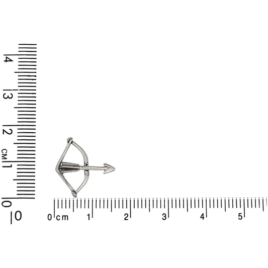 Sterling Silver, 15.6mm Width by 2.4mm Length by 16.6mm Height, Bow & Arrow Charm. Quantity Per Pack: 1 Piece.