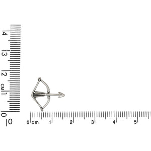 Sterling Silver, 15.6mm Width by 2.4mm Length by 16.6mm Height, Bow & Arrow Charm. Quantity Per Pack: 1 Piece.