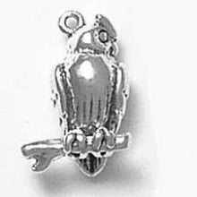 Load image into Gallery viewer, Charms. Sterling Silver, 10.9mm Width by 6.8mm Length by 16.6mm Height, Owl Charm. Quantity Per Pack: 1 Piece.
