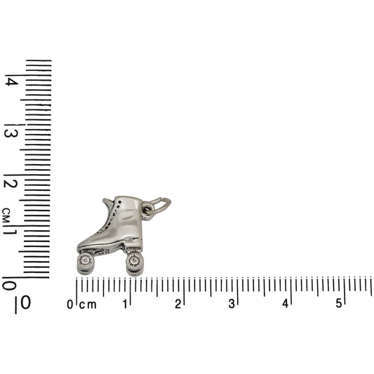 Sterling Silver, 12.8mm Width by 5.1mm Length by 14.5mm Height, Roller Skate Charm. Quantity Per Pack: 1 Piece.