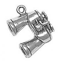 Load image into Gallery viewer, Charms. Sterling Silver, 11.0mm Width by 5.0mm Length by 13.4mm Height, Binoculars Charm. Quantity Per Pack: 1 Piece.
