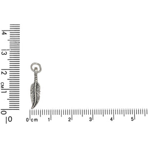 Sterling Silver, 3.8mm Width by 4.9mm Length by 20.5mm Height, Feather Charm. Quantity Per Pack: 1 Piece.