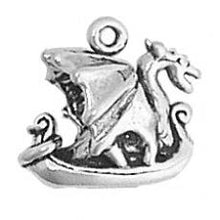 Load image into Gallery viewer, Charms. Sterling Silver, 17.0mm Width by 8.9mm Length by 15.4mm Height, Viking Ship Charm. Quantity Per Pack: 1 Piece.
