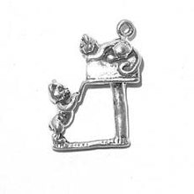 Load image into Gallery viewer, Charms. Sterling Silver, 18.0mm Width by 6.6mm Length by 23.2mm Height, Two Kittens &amp; Mailbox Charm. Quantity Per Pack: 1 Piece.
